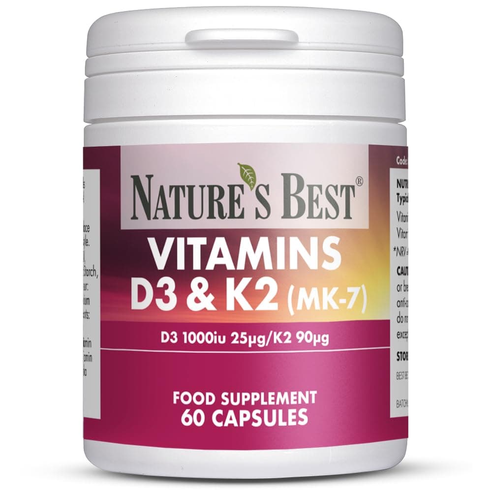 Bone & Immune Boost - High Strength Vitamin D3 1000iu & K2 90µg - Optimal Support for Bones, Teeth, and Immune Function - UK Made - 60 Capsules (2 Months' Supply)