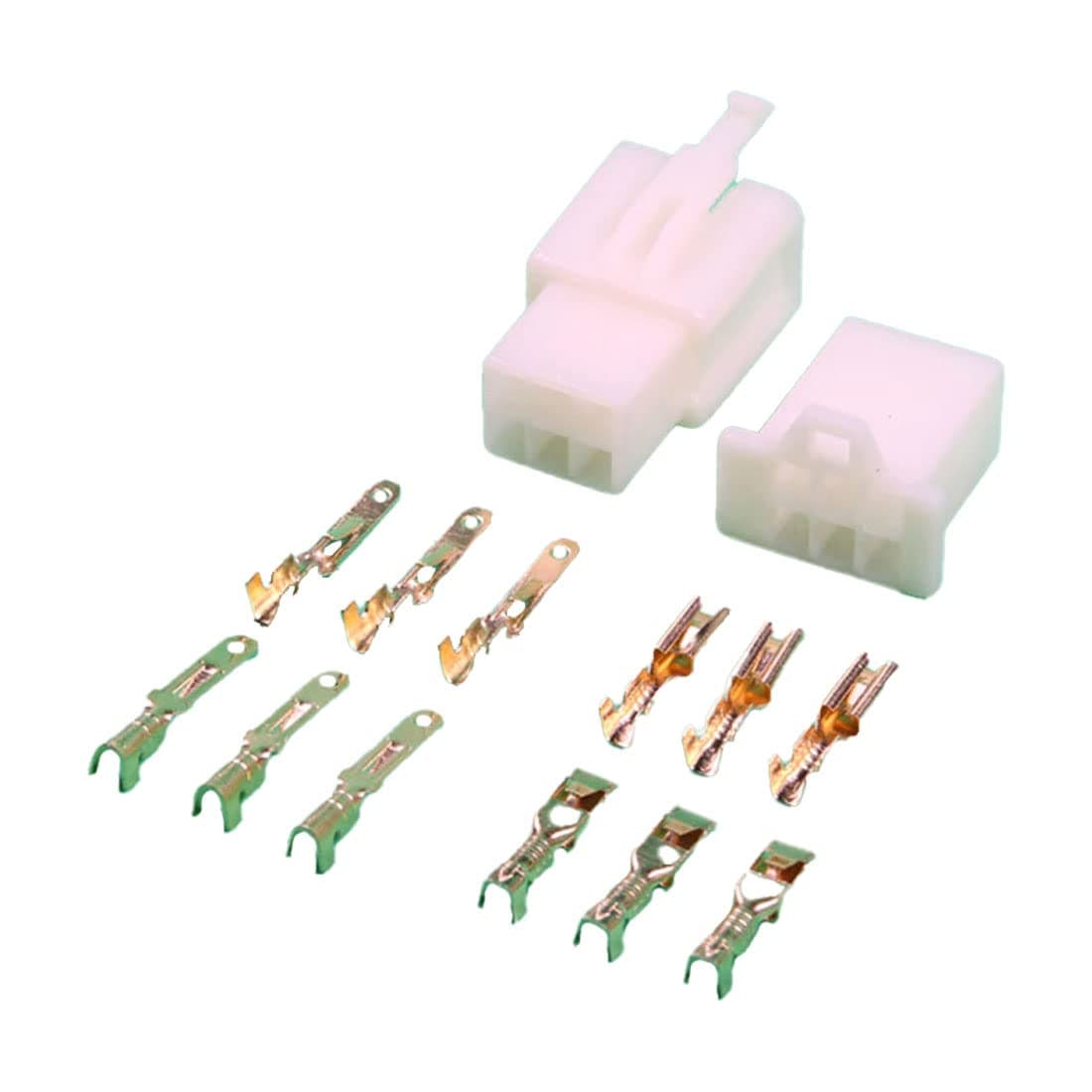 EGOPAL 5 Sets 6 Pin 2.8Mm Wire Harness Motorcycle Sensor Connector Automotive Cable Socket, White