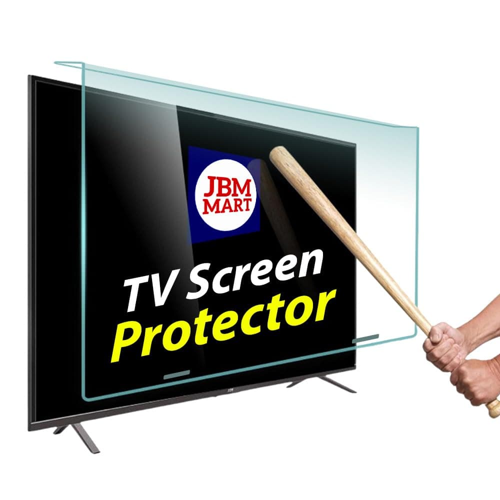 JBM MART® 32 Inch TV Screen Protector - Tempered Glass Guard, 9H Hardness, Scratch resistance, Crystal Clear | 3 mm Thickness