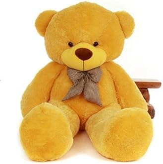 OSJS Toys Very Soft Lovable/Fluffy/SpongyHuggable Cute Teddy Bear with Neck Bow for Girlfriend/Birthday Gift/Boy/Girl/Valentine/Anniversary (Yellow, 5 Feet)