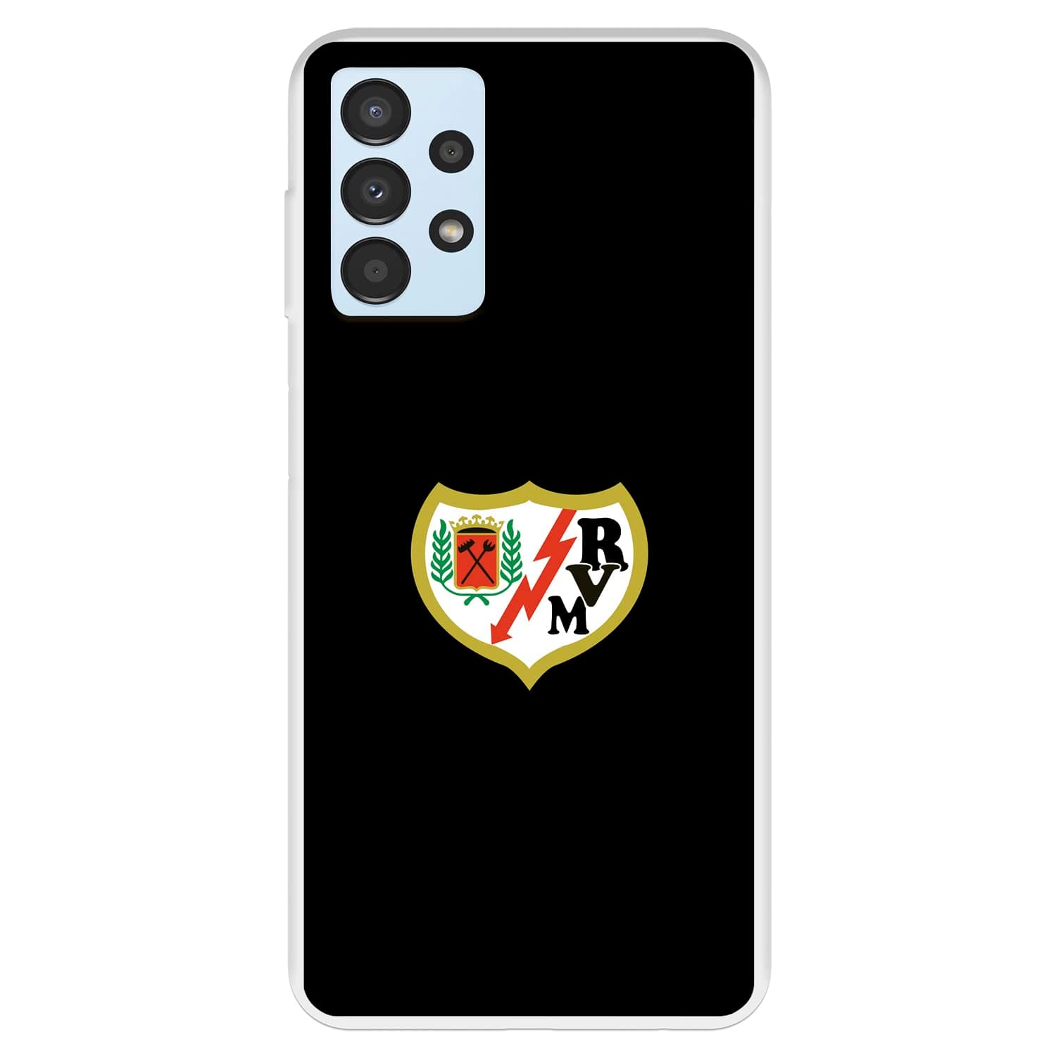 Case for Samsung Galaxy A13 4G Vallecano Lightning Shield, Black Background to Protect Your Mobile, Flexible Silicone Case with Official License Rayo Vallecano Lightning