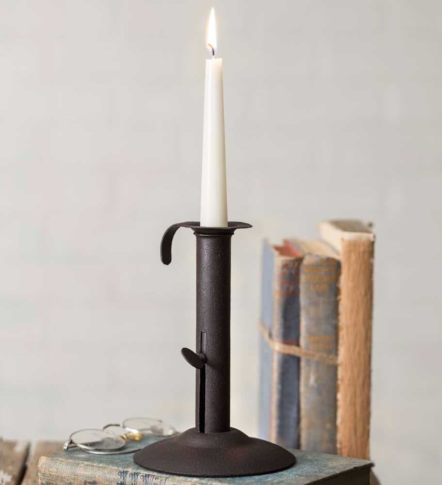 Colonial Tin Works Small Hog Scraper - Adjustable Candle Stick Holder (1)
