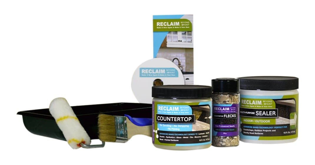 RECLAIM RC47 Countertop Makeover Kit It's As Easy As Roll, Fleck & Seal, Khaki