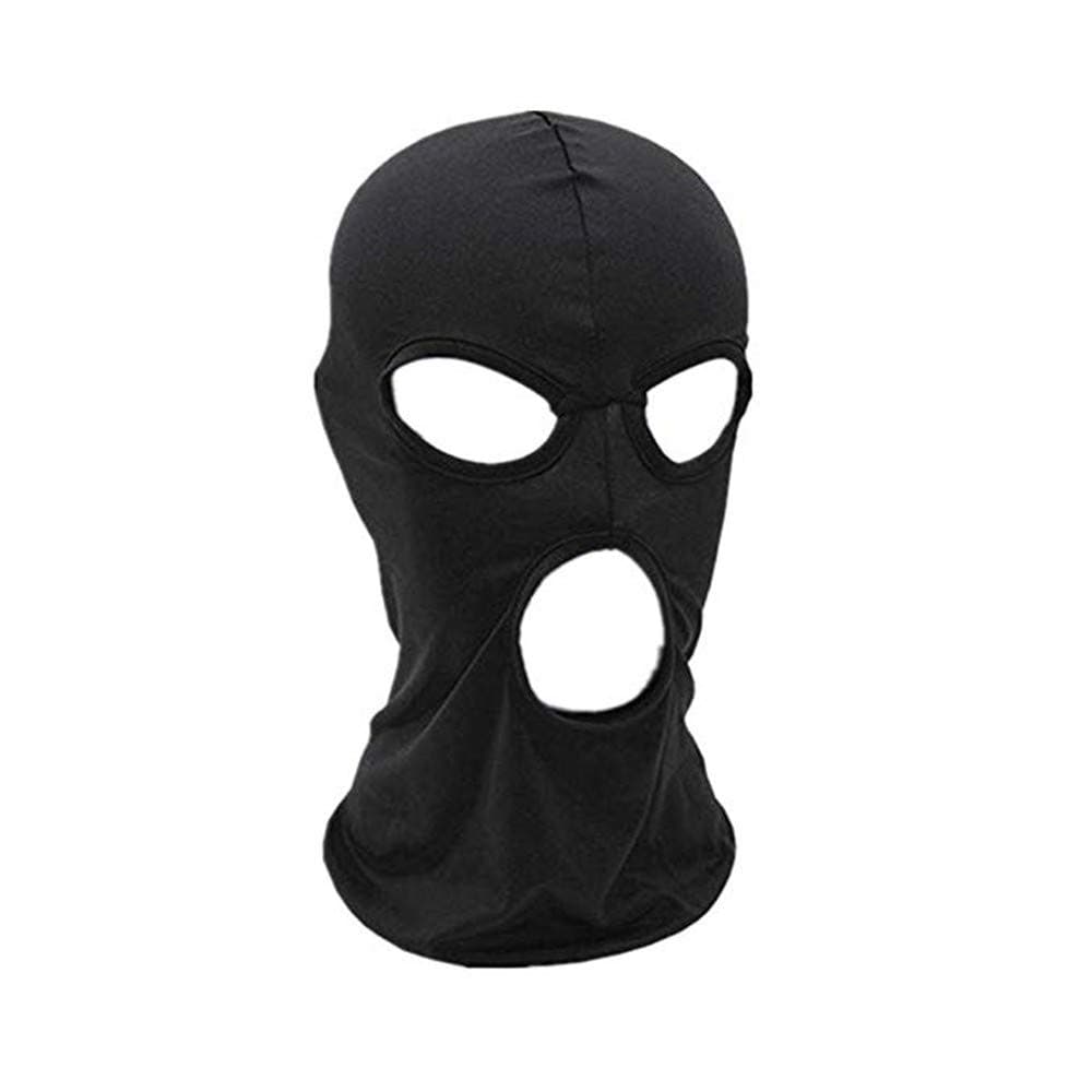 3 Hole Black Balaclava Ski Mask, Thin Full Face Mask for Men Women Motorcycle Bike Hunting Cycling Cap Ski