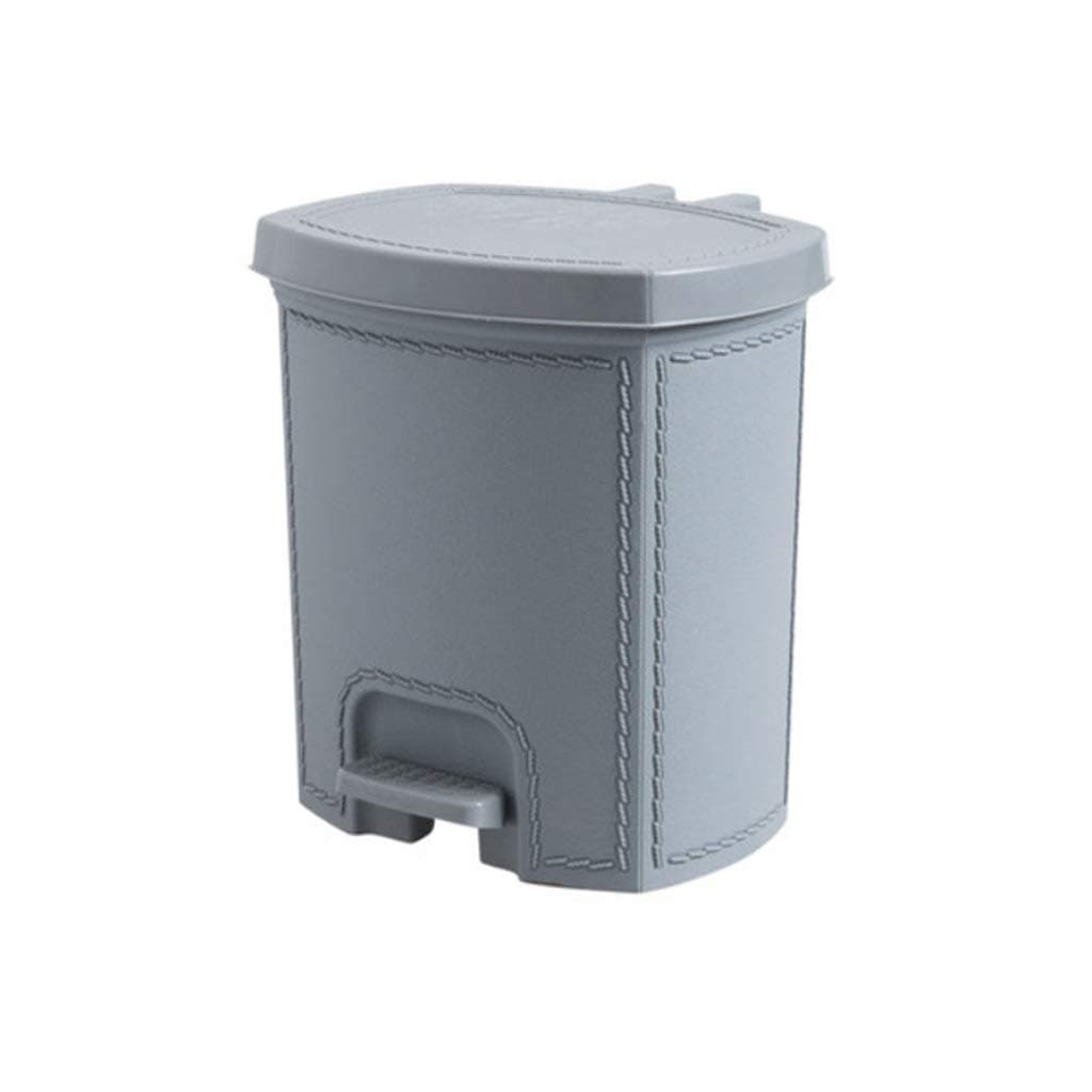 DIANDIAN Interior Trash Cans Creative Retro Imitation Trash Can Small Plastic Pedal Dustbins Garbage Basket Trash Recycle Kitchen Trash Can (Color : Grey, Size : Small)
