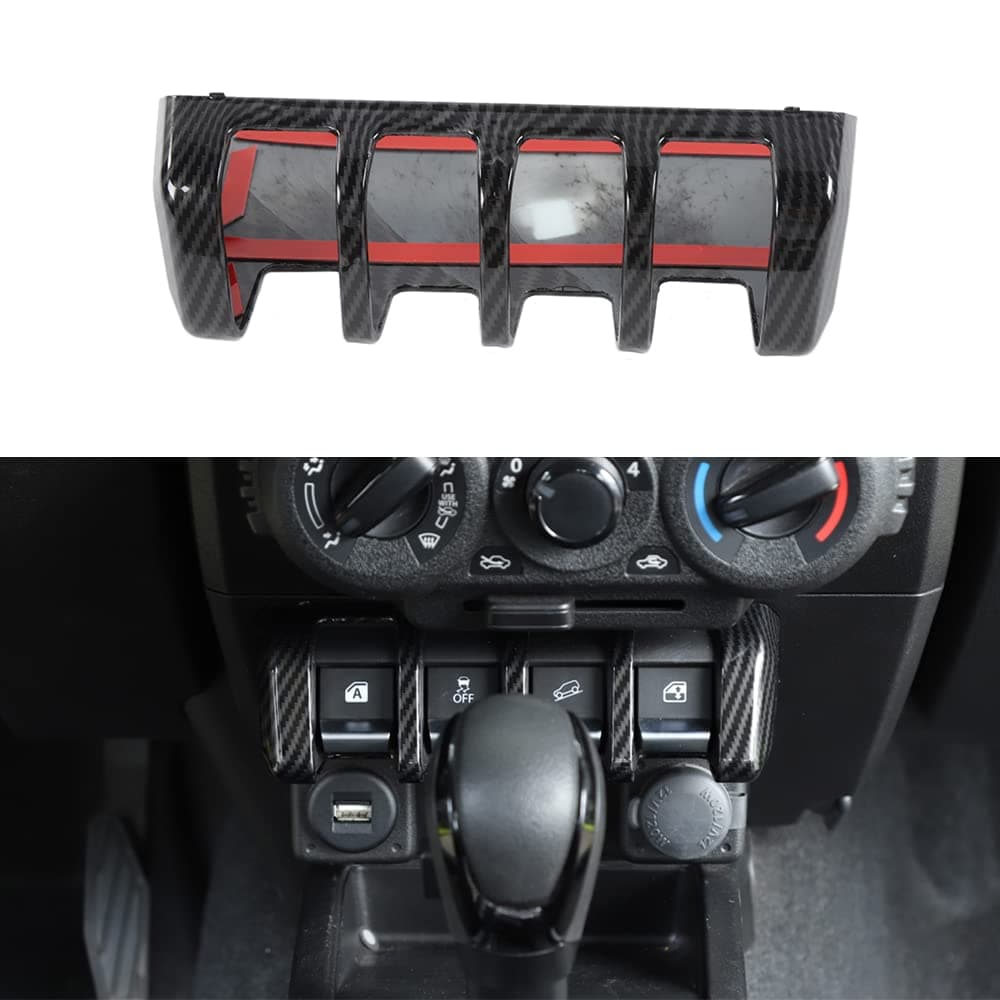 Window Lifter Switch Decorative Panel Cover Trim Decal for Suzuki Jimny 2019 2020 2021 2022 2023 Car Accessories ABS Carbon Fiber Look