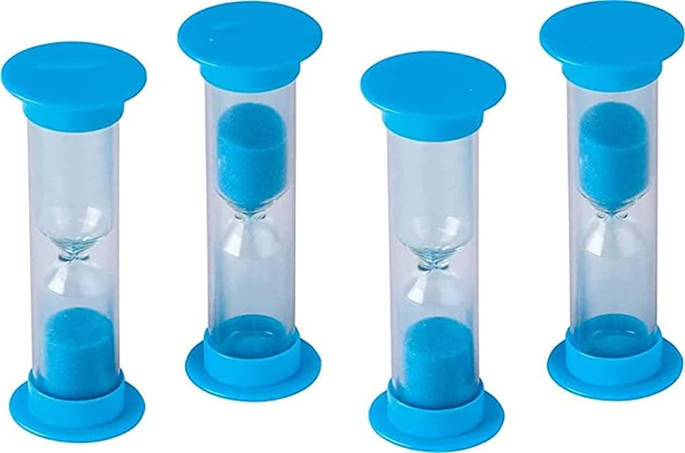 ELECDON 2 Minute Sand Timer Plastic Hourglass Creative Gift for Kids, for Games Classroom Home Office School Kitchen, for Brush Teeth, Homework, Exam, Do Exercises Timer and More Set of 4