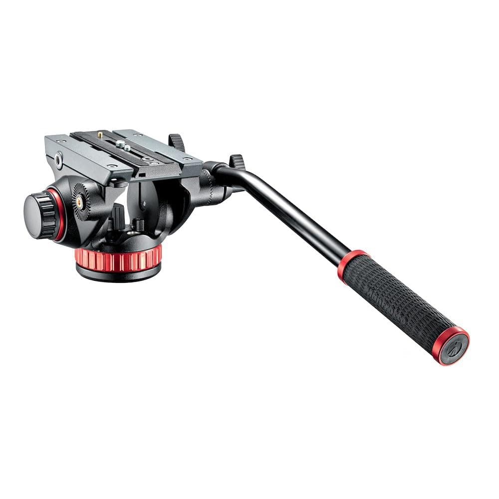 Manfrotto MVH502AH Video Head with Flat Base and Fixed Lever, Video Head for Compact Video Cameras and DSLR Cameras, for Filming, Videography, Content Creation, Vlogging, Live Streaming, Black