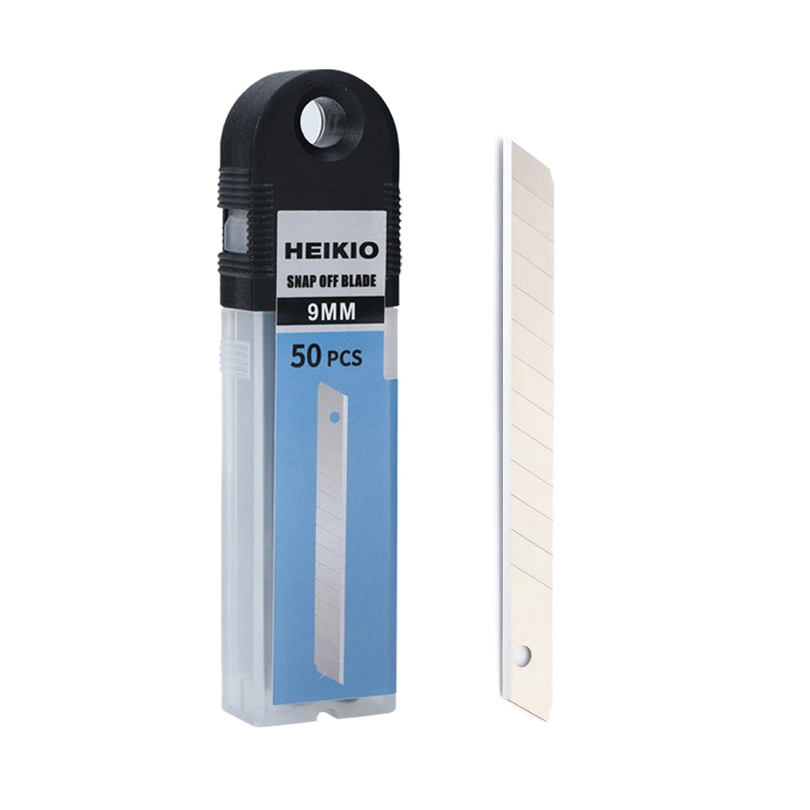 9mm Snap-off Blades, 50-pack, 60 Degree Cutting Angle, Replacement Blades for 9mm Utility Knives and Box Cutters, Quality Steel Made and Sharp