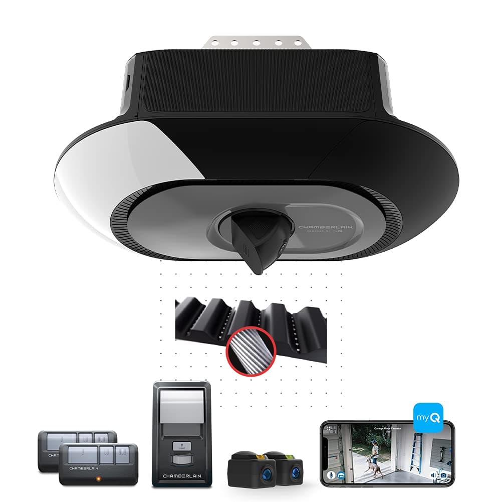B4643T Built-in Smart Camera, Smartphone Control, Ultra Quiet, Strong Belt Drive, Garage Door Opener Blue