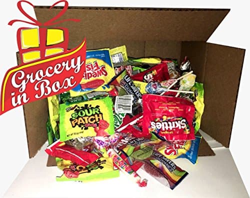 Assorted Candy Party Mix 90 Oz Bulk Swedish Fish Sour Patch Skittles Starburst Roll-ups Dum Dum Trolli and Much More of Your Favorite Candy. Over 200 Individually Wrapped Candy.