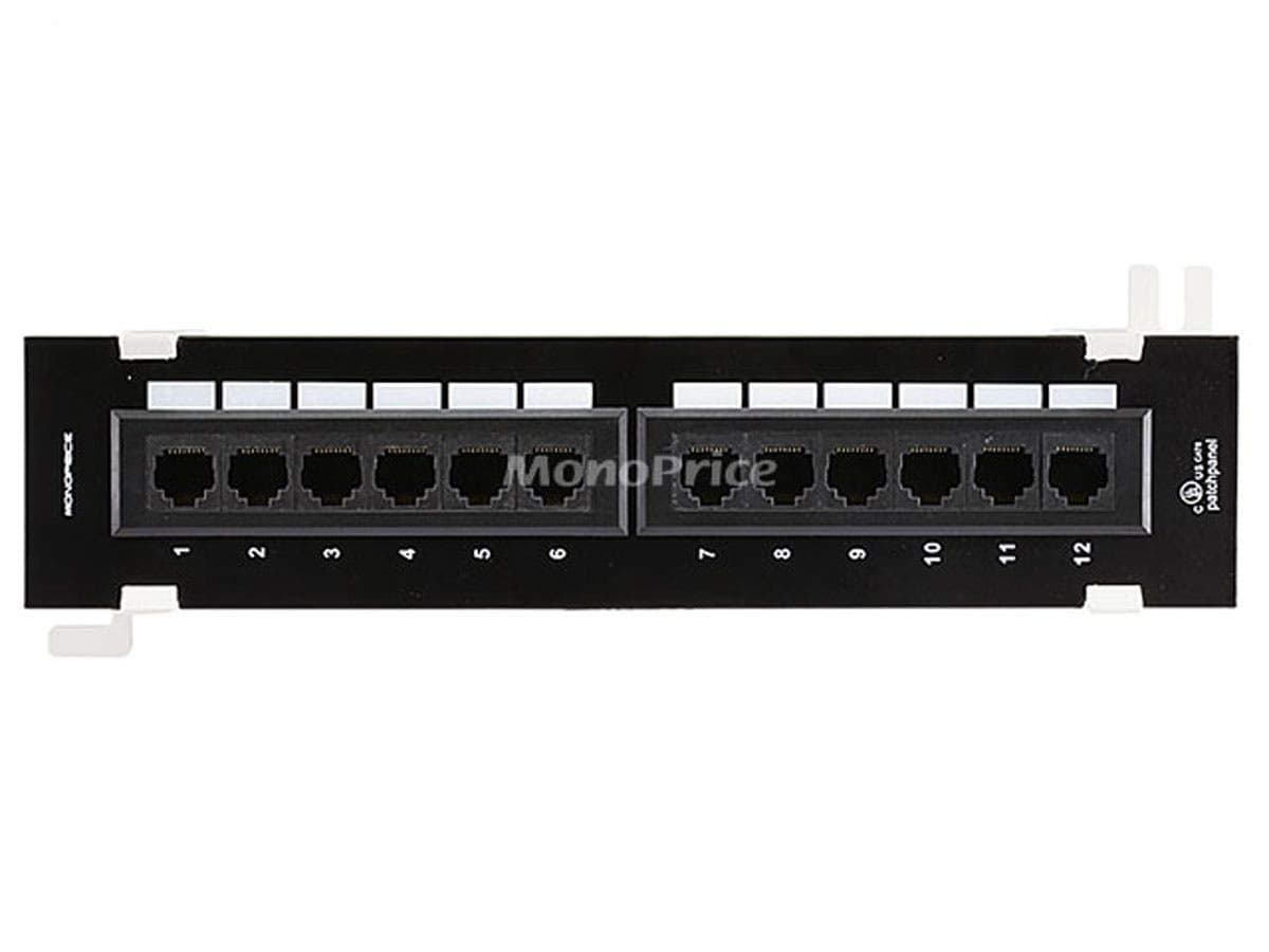 12-Port Vertical Cat6 Mini Patch Panel (110 Type) (568A/B)