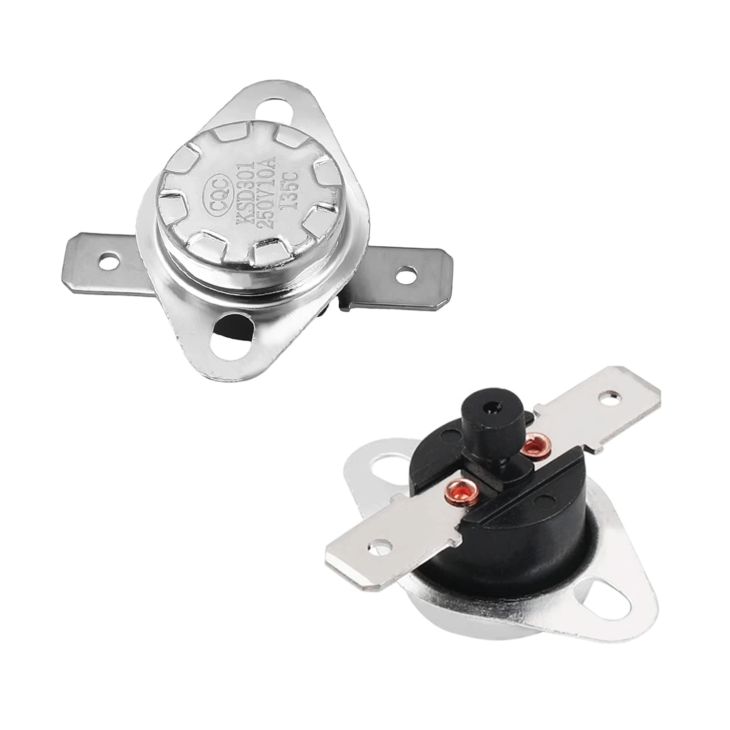 Fielect KSD301 Thermostat Temperature Control Switch,Adjust Snap Disc Temperature Switch 135°C Normally Closed 2 Pcs
