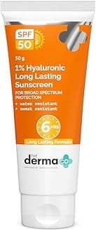 1% Hyaluronic Long Lasting Sunscreen Spf 50 Pa++++ With Hyaluronic Acid & Vitamin E For Broad Spectrum Protection- 50 G, All Skin Types | Water & Sweat Resistant