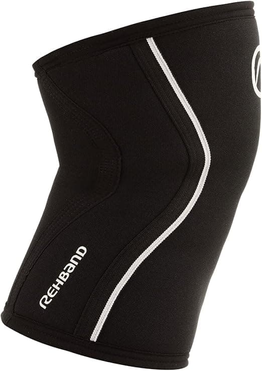 Rehband RX Knee Sleeve 7mm Compression Support for Enhanced Stability and Comfort During Athletic Performance and Recovery | Ideal for Weightlifting | Running | Everyday Use