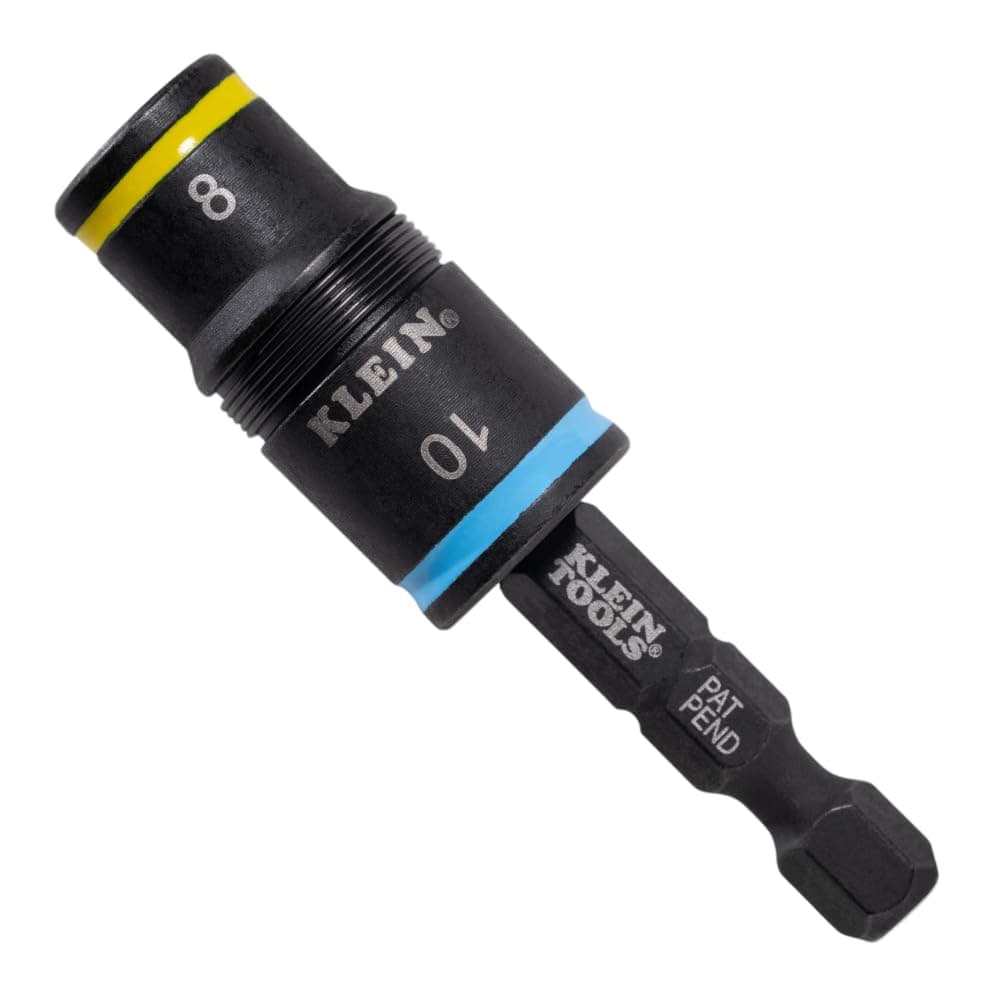 Klein Tools 32931M 2-in-1 Impact Socket Features Flip Socket, 2 Metric Hex Sizes, 8mm and 10mm, Impact Rated
