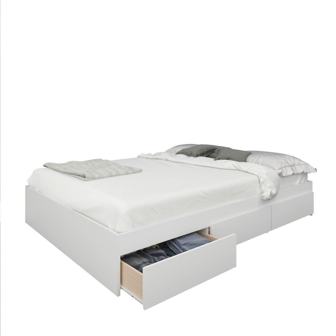 Nexera Blvd Full Size Storage Bed, White