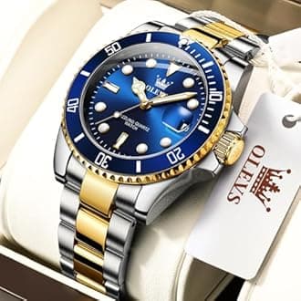 OLEVS Watches for Men Classic with Date Business Dress Luxury Big Face Green/...