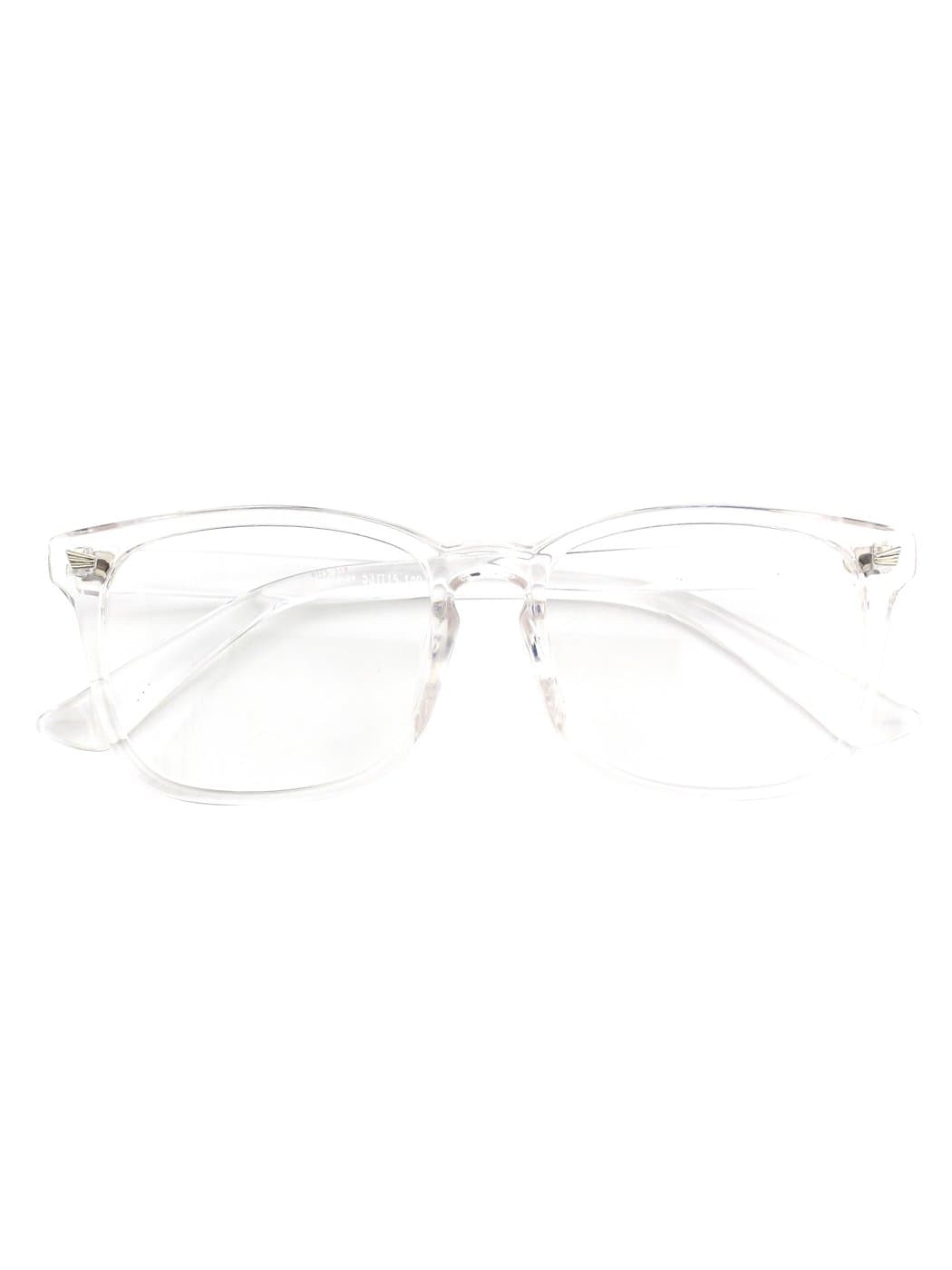 CGID Happy Store CN82 Large Oversized Bold Frame UV 400 Clear Lens Horn Rimmed Glasses,Transparent