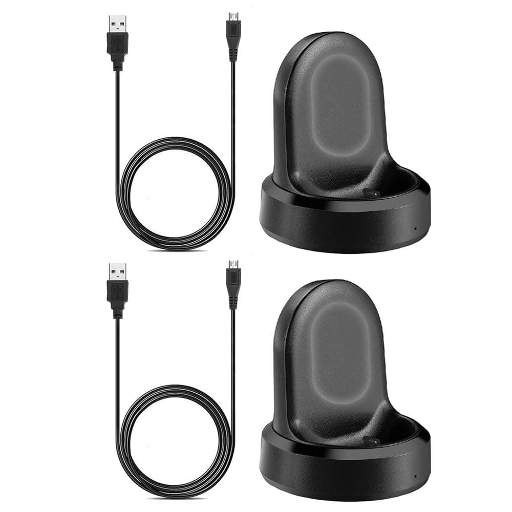 Threeeggs Galaxy Watch Charger, Replacement Charging Cradle Dock for Samsung Galaxy Watch SM-R800 / SM-R810 Smart Watch (Black, 2PCS)