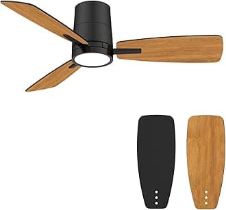 Ceiling Fans with Lights,42 inch,Quiet Reversible Motor,Easy to Install,6 Speeds,Dimmable,Timer, Black Modern Ceiling Fan for Living Room, Bedroom, Kitchen, Dining room, Office
