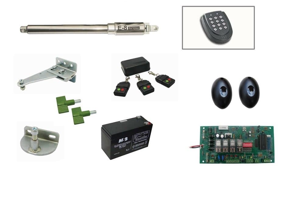 E8 300MM Package Set Stainless Automatic Gate Opener for Gates up to about 10 Feet Long and 450 Pounds for Single Gate