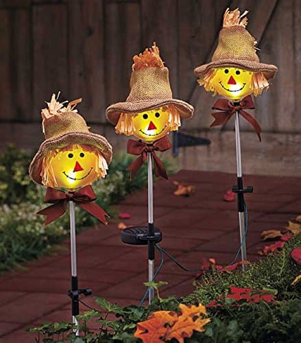 Sets of 3 Scarecrow Solar Stakes