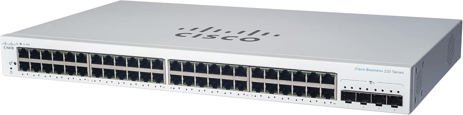 CISCO DESIGNED CBS220-48FP-4X Smart Switch | 48 Port GE | Full PoE | 4x10G SFP+ | 3-Year Limited Hardware Warranty (CBS220-48FP-4X-NA)