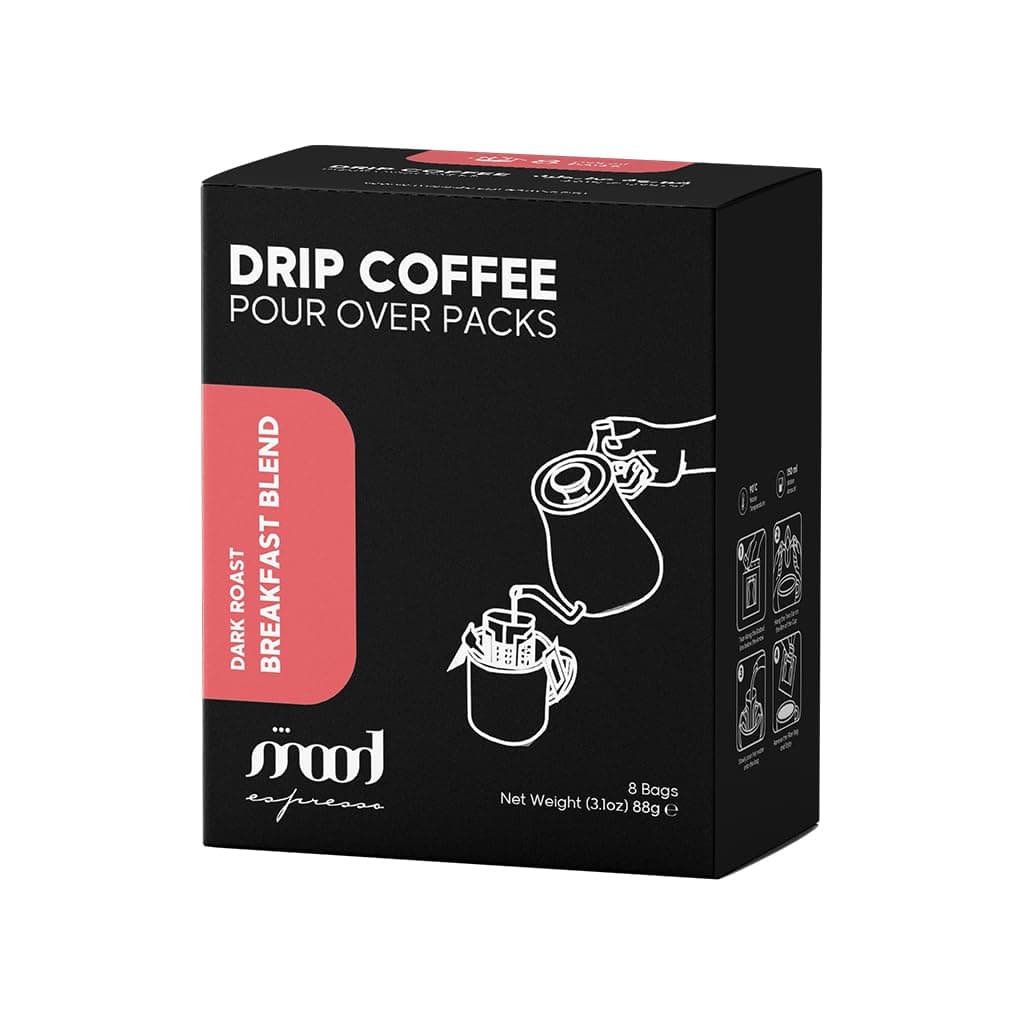 Mood Espresso - Medium Roast Drip Coffee, Breakfast Blend (8 x 11g Sachets) - Made in UAE