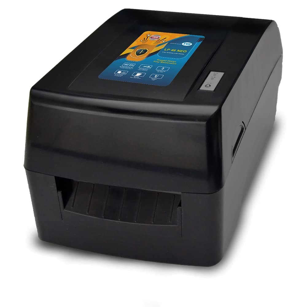 LP 46 Neo Label and Barcode Printer|Print Speed 6 Inches Per Second|high Ribbon Capacity of 300 Meters|Compact Design|resulution of 203 dpi|high legible Printing
