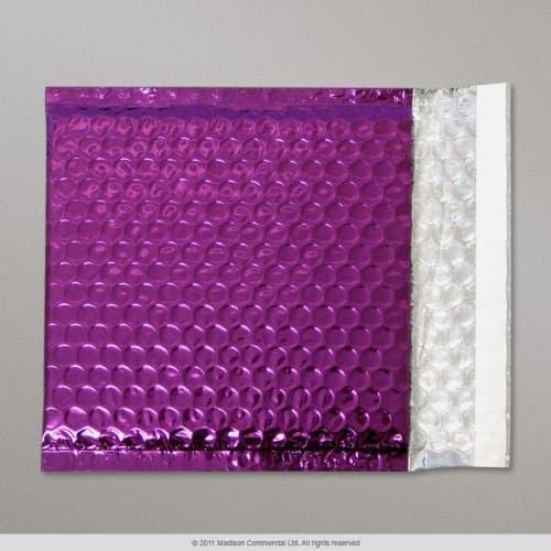 10 Purple Metallic Bubble Wrap Lined Padded Mailing Gift Envelope/Bag CD Size