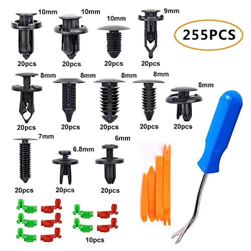 240Pcs Bumper Fender Retainer Clips Kit EZYKOO Car Plastic Fasteners Rivets Push Retainers Set Assortment Universal Door Trim Panel Body Clips Compatible with Toyota, Honda, GM, Ford, Chrysler