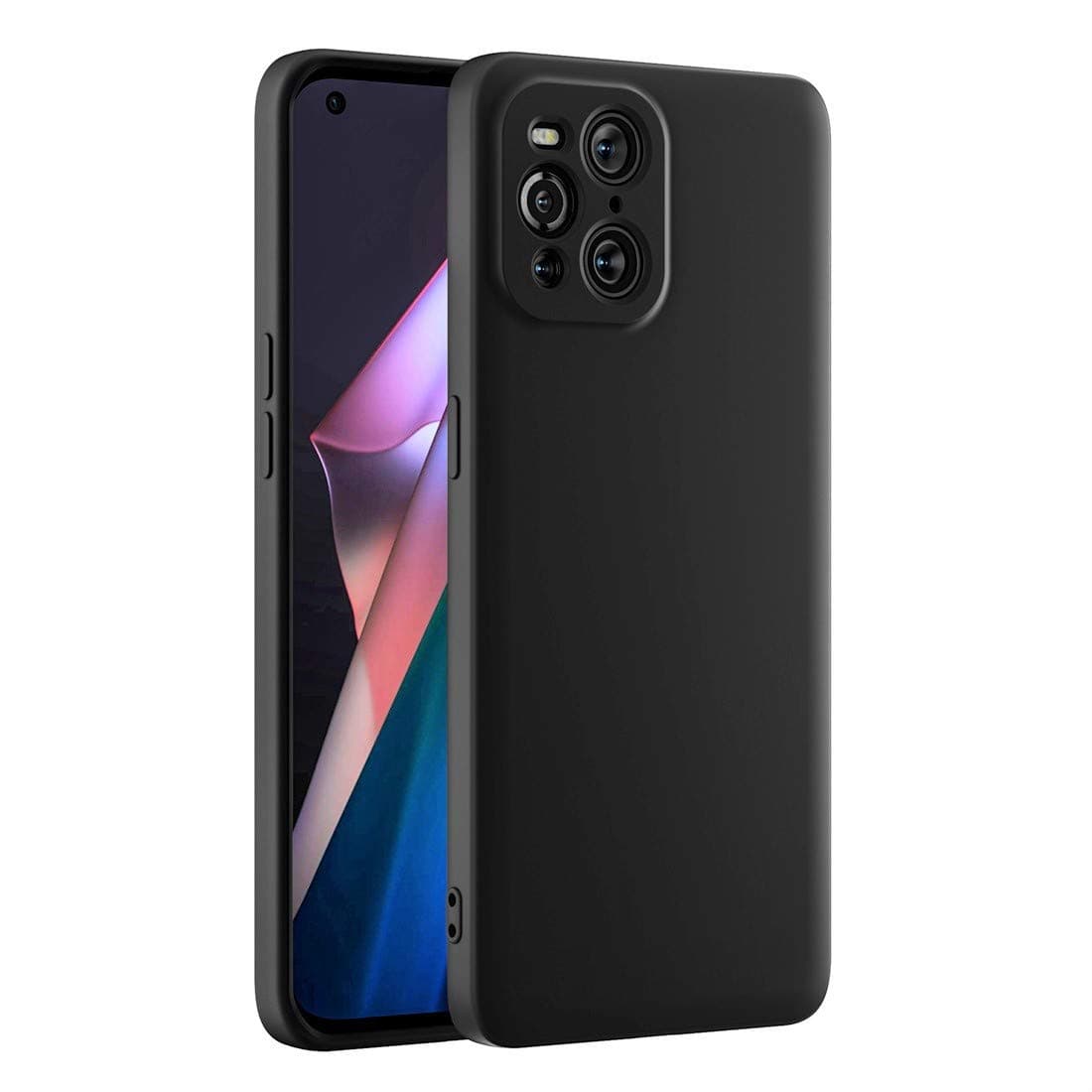 Cresee Compatible with Oppo Find X3 Pro 5G Case, Thin Silicone Cover with Microfiber Interior Camera Protection Anti-Scratch Slim Fit Flexible Phone Case for Find X3 Pro, Black
