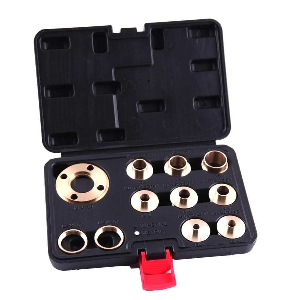 11pcs Brass Router Guide Bush Bushing Set Imperial Size High Precision Router Template Guide Lock with Lock Nut Adapter Router Accessory