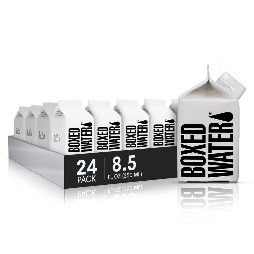 Mini Boxed Water (8.4 oz., 24 Pack) – Better Than Premium Plastic Purified Drinking Water in Plant-Based Cartons, BPA-Free, Refillable Cartons, Lunchbox Ready