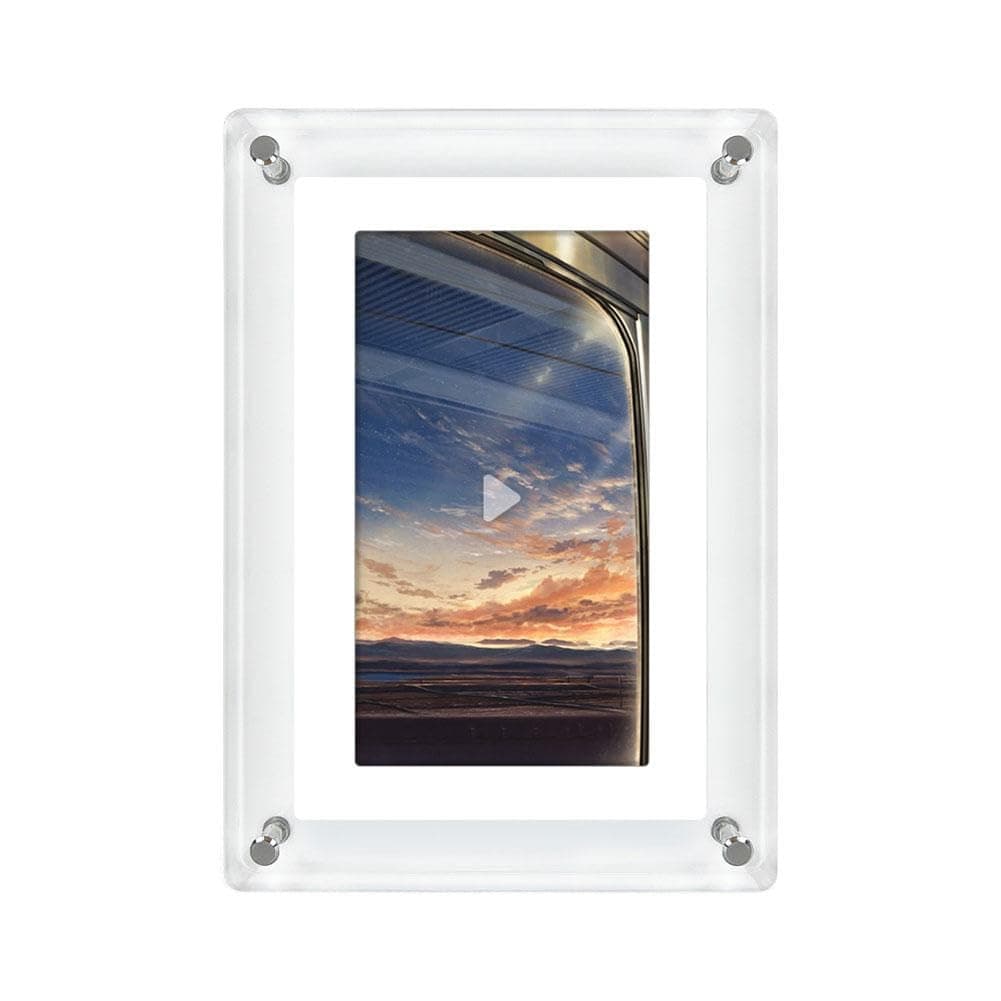 5 Inch Digital Picture Frame, Acrylic Video Frame, 4GB Memory, 1200mAh Built-in Battery, Perfect for Home Decor,Gift for Valentine's Day,Christmas Day, AU Plug