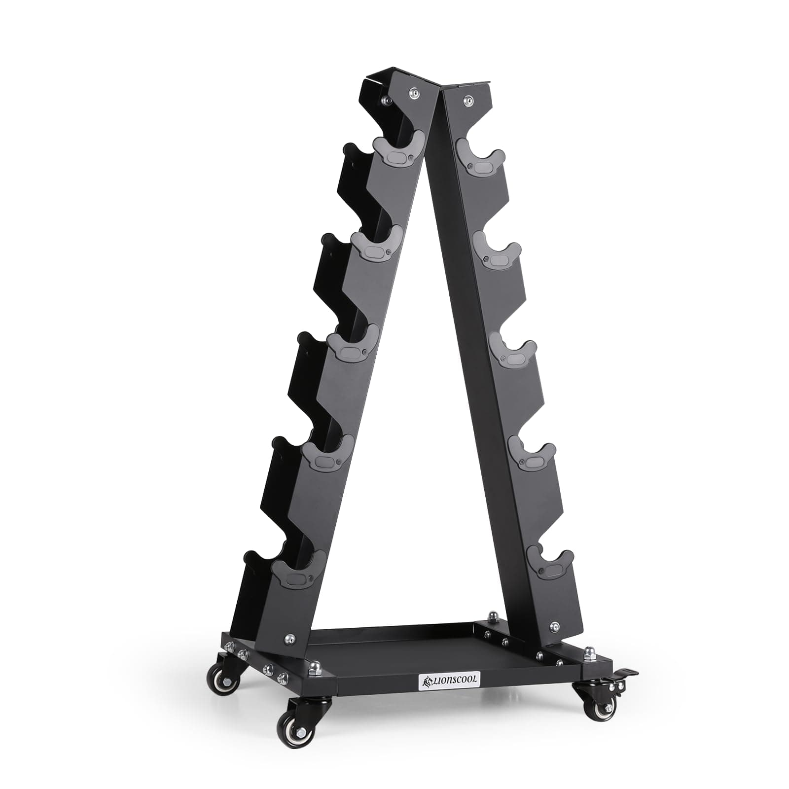 LIONSCOOL Premium Solid Steel Dumbbell Rack Stand Only, A-Frame Portable Weight Storage Organizer with Optional Tray and Wheels, Perfect for Home Gym Fitness Storage (200LBS/300LBS/700LBS Weight Capacity Available)