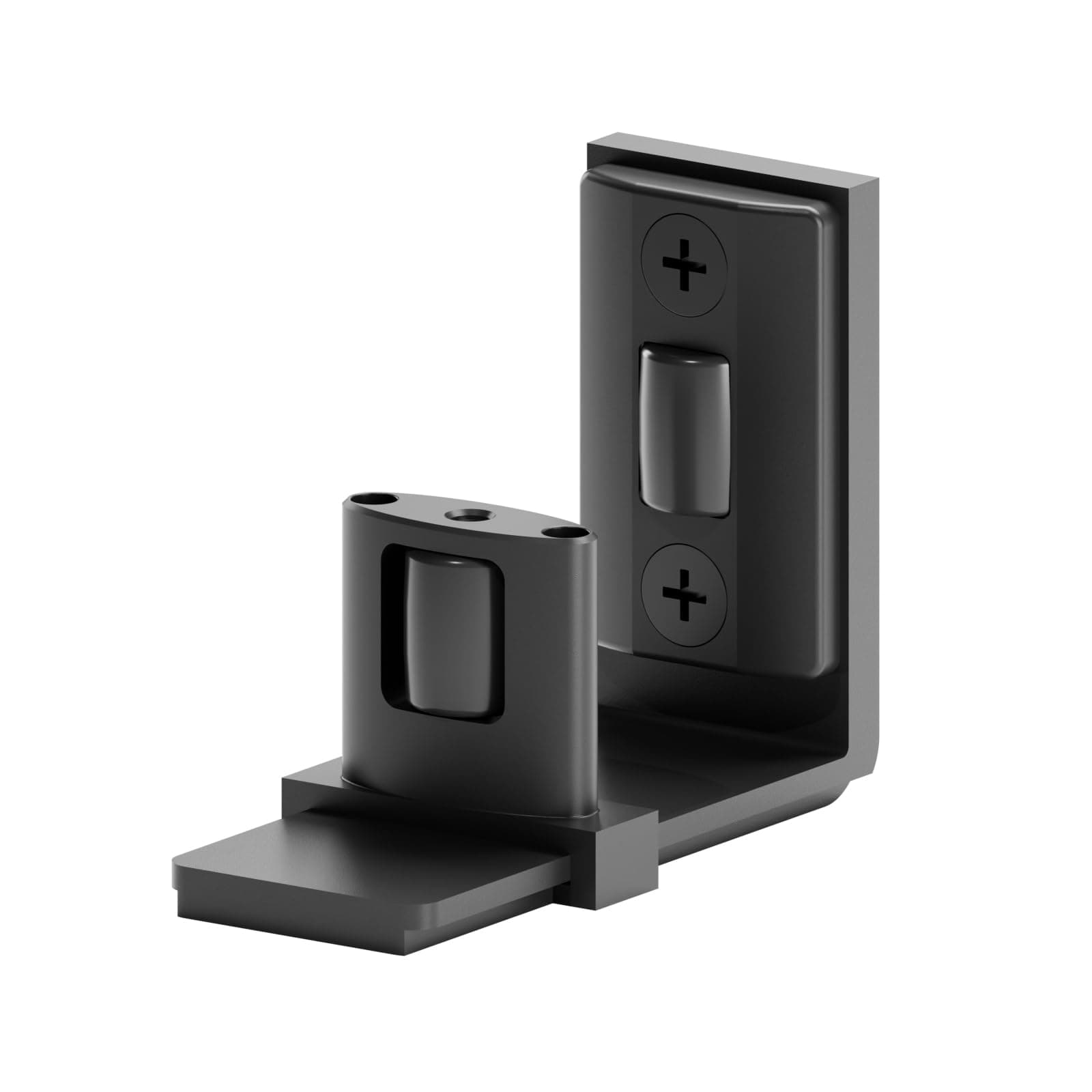 Sliding Barn Door Bottom Floor Guide, Adjustable U Shape Flexible Flush Design,Wall Mounted, Black