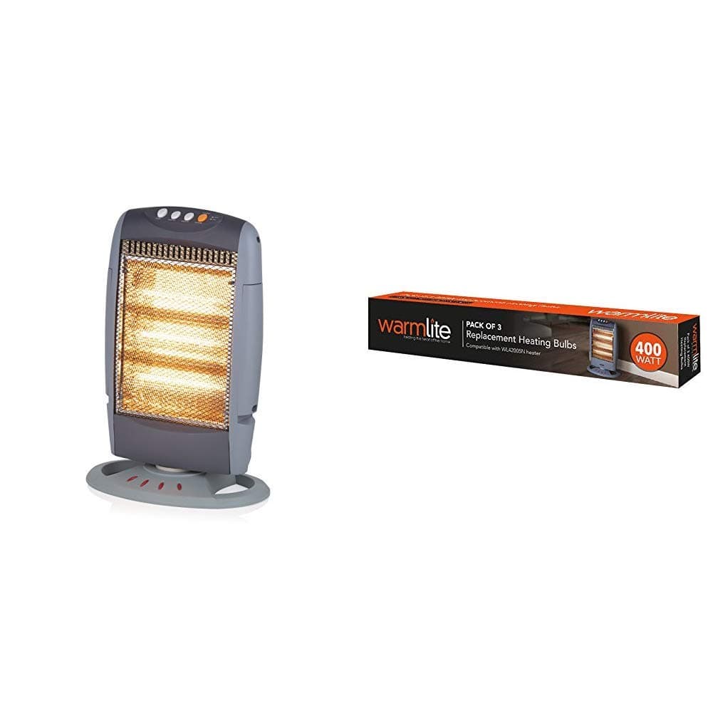 Warmlite Three Bar Halogen Heater and Replacement Bulbs