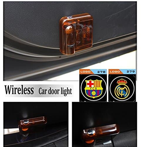 Hot 2PCS Car Door Lights No Drill Type Wireless Design Logo Badge Welcome Lights Cree Led Shadow Projector Lamp for football Team Logo (Logo 279)