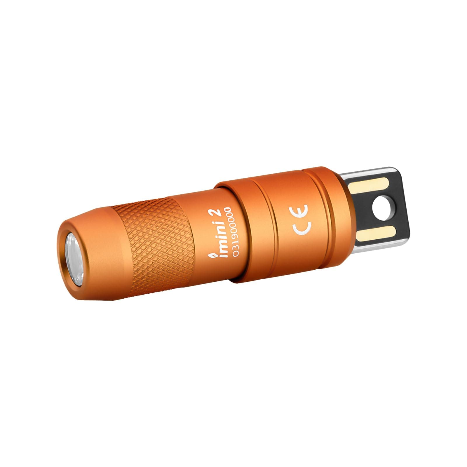 CAIKEZI OLIGHT IMINI 2 EDC Rechargeable Keychain Flashlight, 50 Lumens Compact and Portable Mini Light, Tiny LED Keyring Lights with Built-in Battery Ideal for Everyday Carry and Emergencies (Orange)