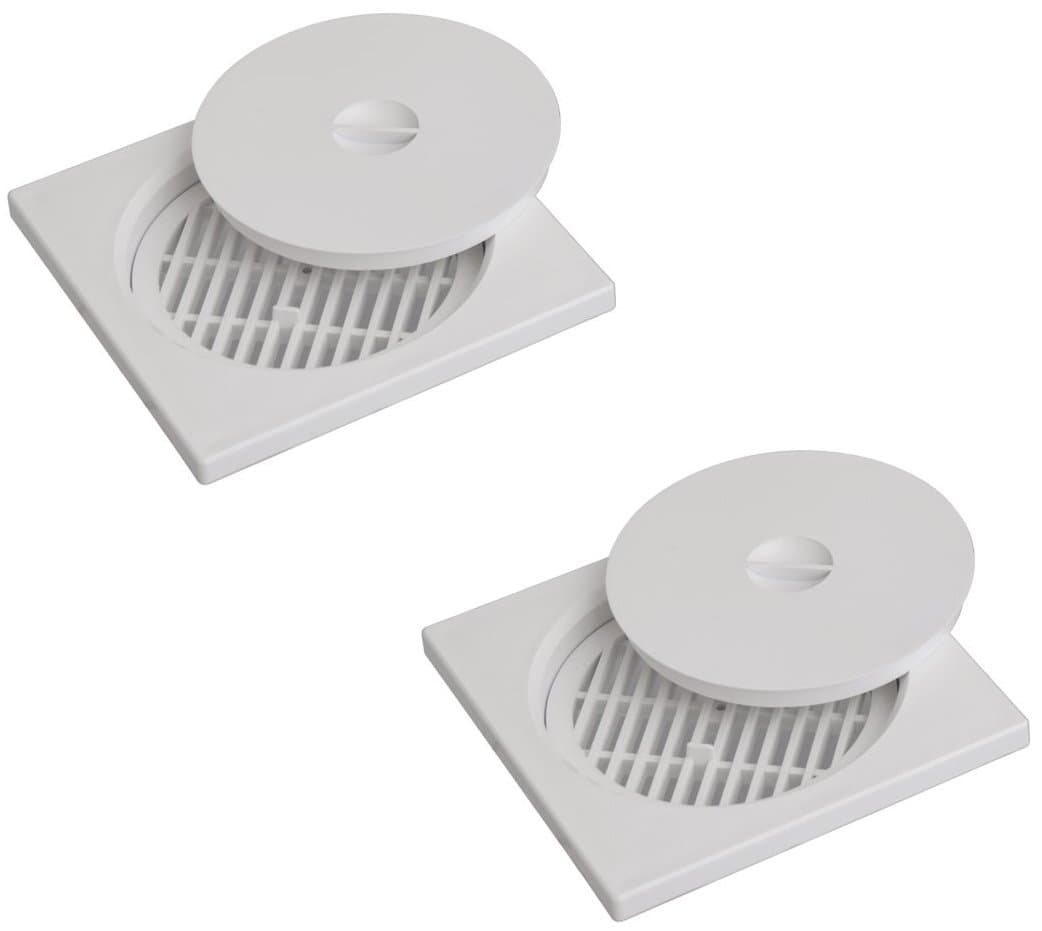 CIPLA PLAST Plastic Shower Floor Drain/Strainer with Lid | Plastic Drainer for Kitchen Utensils | (BRC-732-WH2) | Floor Drainer for Bathroom | Pack of 2