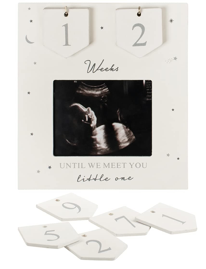 Sonogram Picture Frame | Countdown Weeks | Keepsake Baby Ultrasound Frame | Great Gift for Expecting Parents | Nursery Décor | Best Baby Announcement | Love at First Sight (6.5 x 6 Inches)