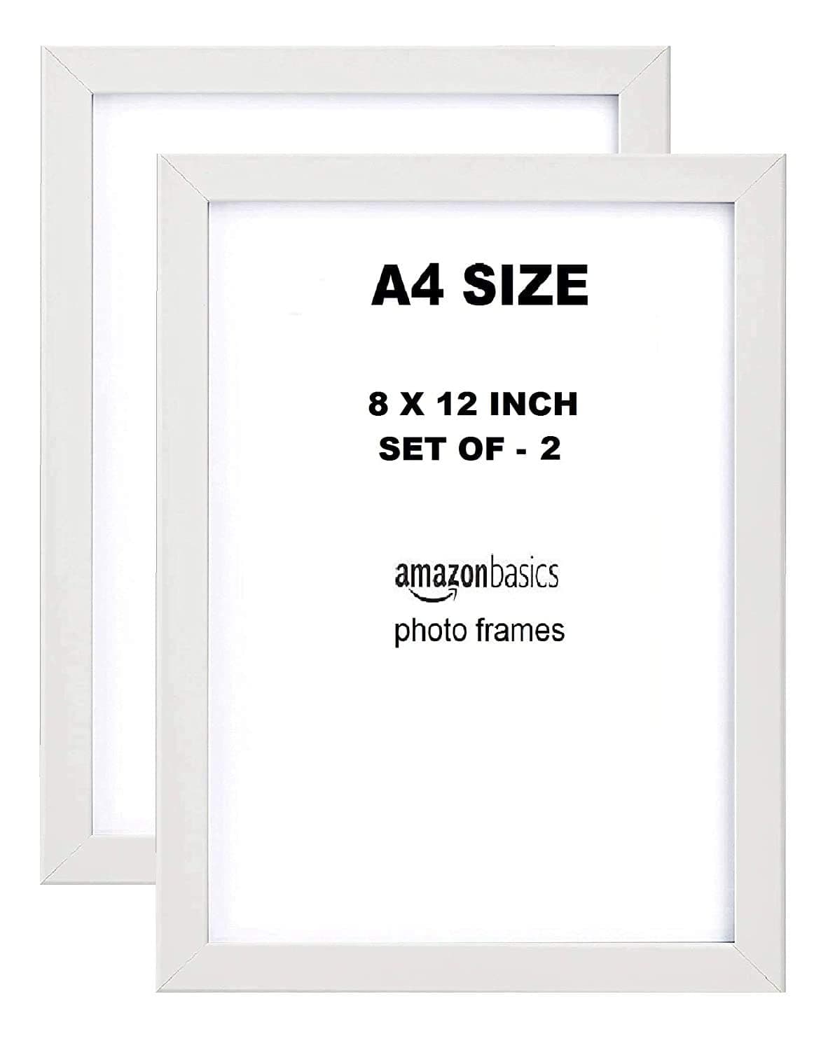 - Laxmi Narayan Distributor Acrylic Plastic Glass (non Breakable) and MDF Ply Frame white color with Hanging Hooks (8" x 12" Inch) (A4 Size)-Set of 2 Pcs