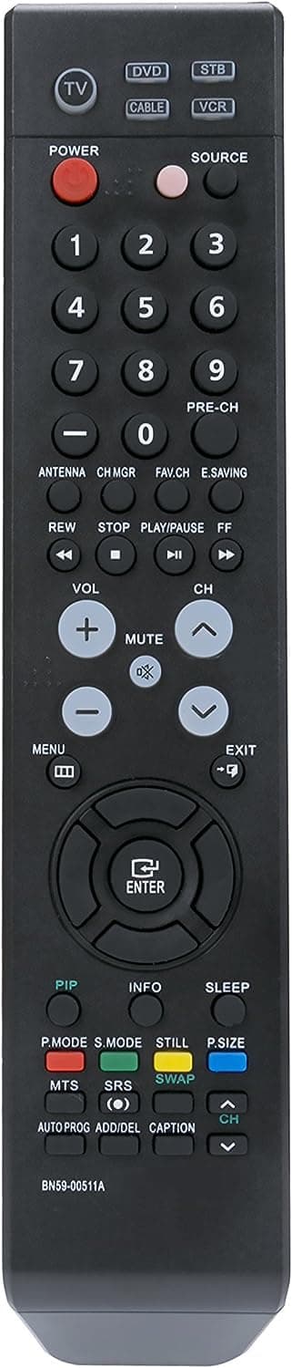 New Replacement Remote Control fit for Samsung Plasma LCD LED TV BN59-00511A BN59-00512A BN59-00616A LN-S2651D LN-S2652D LN-S4092D LN-S3251D LN-S3252D LN-S4051D LN-S4052D LNS3251DX/XAA LNS4052DX