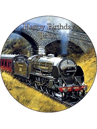 7.5" Steam Train Personalised Edible Icing Cake Topper