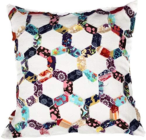 A1 HOME COLLECTIONS Hexagon Honeycomb Patchwork Cotton Throw Pillow