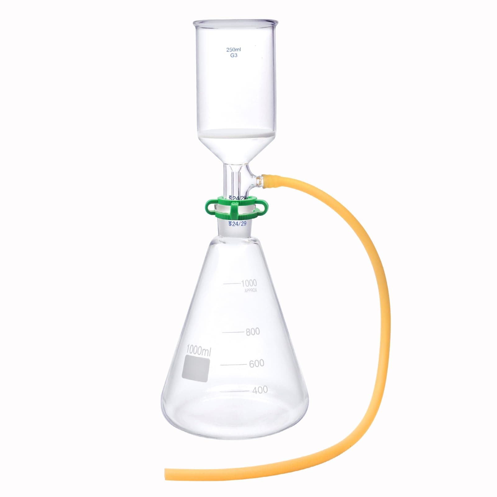 Buchner Funnel Filtering Kit with 1000ml Filter Bottle and 250ml Buchner Funnel Borosilicate Glass Lab Vacuum Filtration Distillation Apparatus
