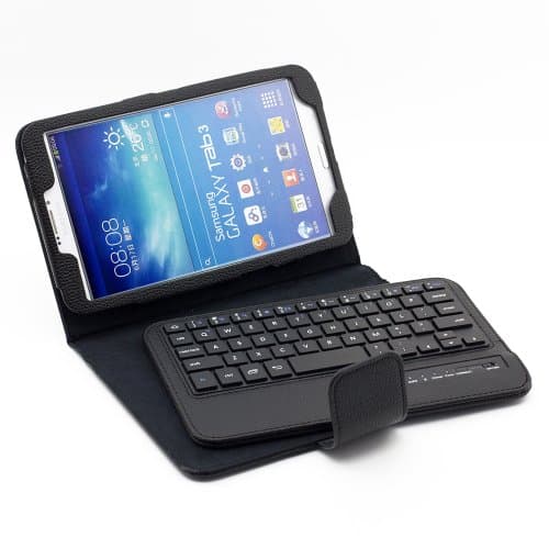 SUPERNIGHT For Samsung Galaxy Tab 3 8.0 Bluetooth Keyboard Portfolio Case - Detachable Bluetooth Keyboard Stand Case / Cover for Samsung Galaxy Tab 3 8 8'' inch T310 T311 Tablet - Black