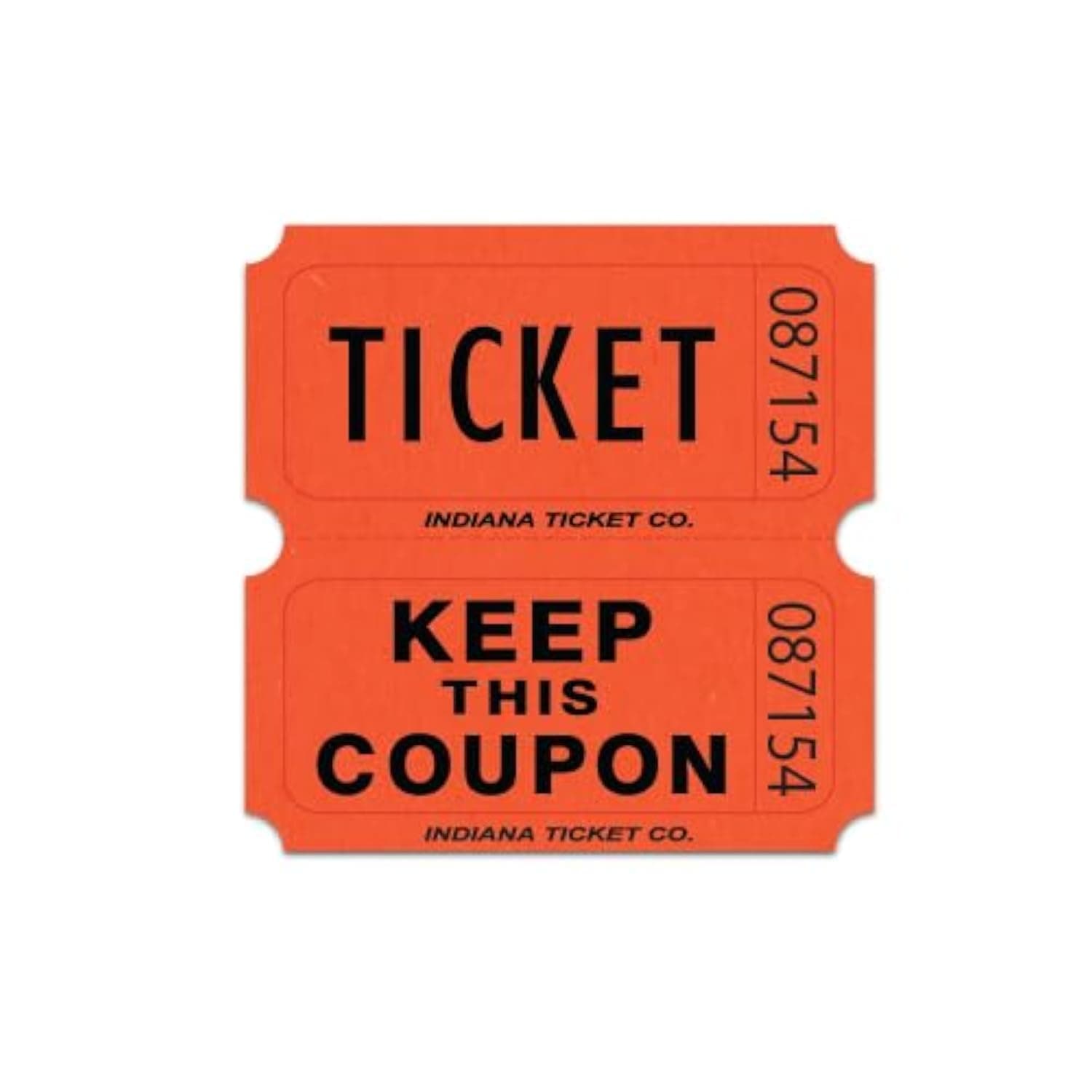 50/50 Double Raffle Tickets - Orange - 100 Ticket Count Per Pack - Easy Tear Away Stubs for Contact Info - Raffle Drum Tickets for Drinks, Carnival, Chinese Auction, Events